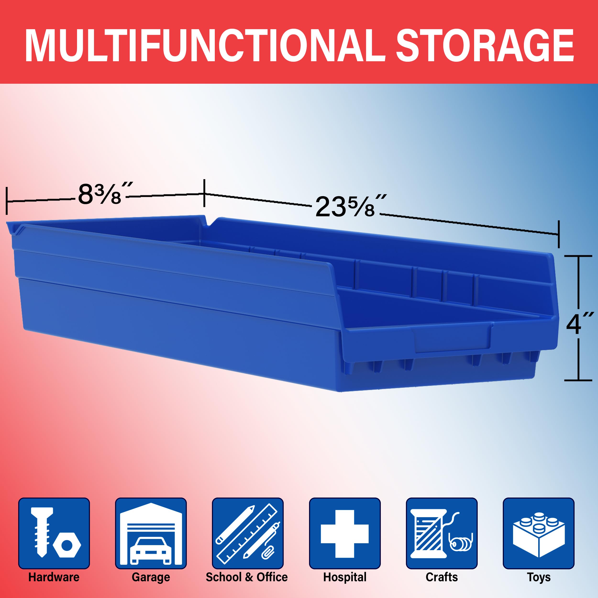 Amazon.com: Akro-Mils 30184 Heavy Duty Plastic Shelf Bins, 24