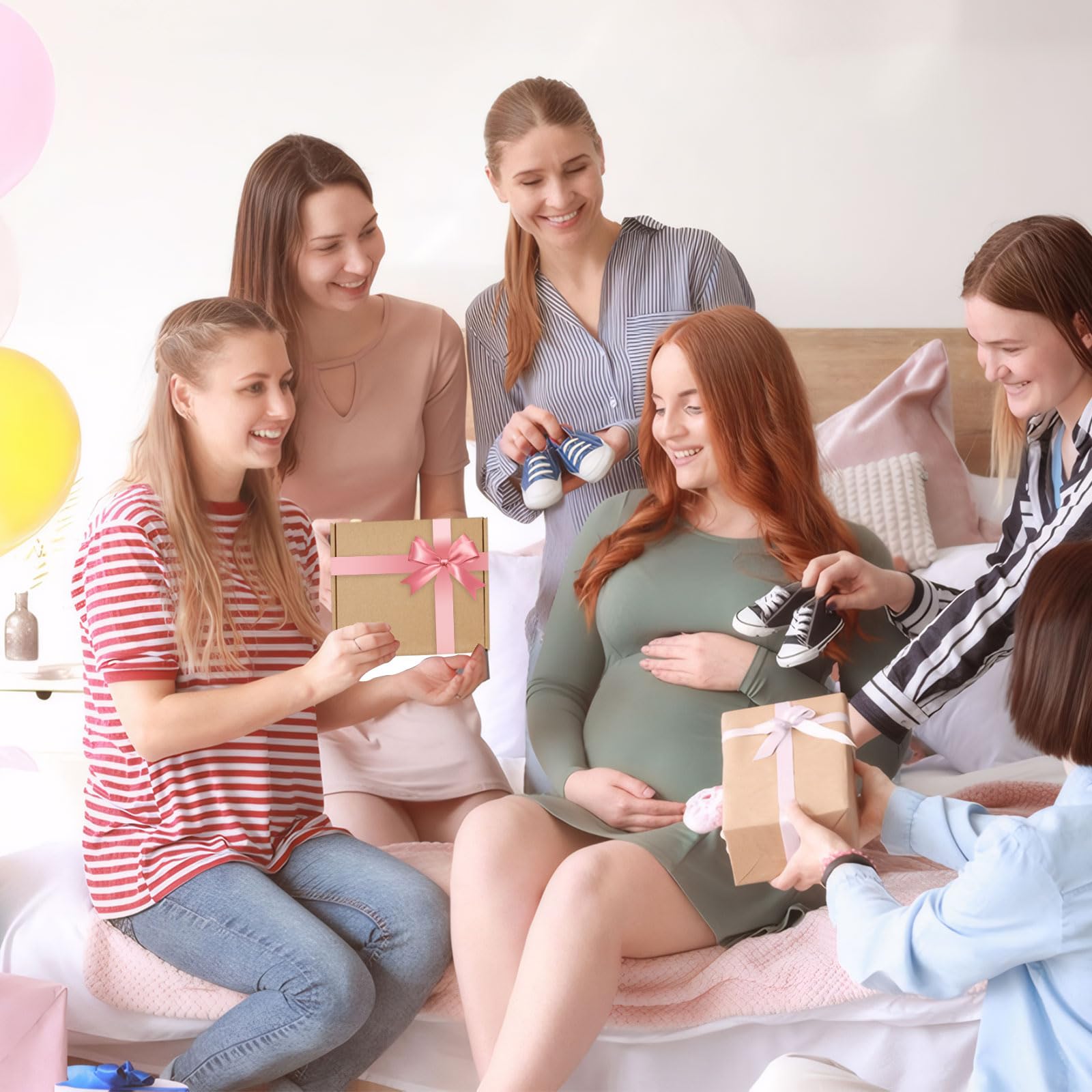 Coffret Cadeau Naissance Bébé, Doudou Lapin pour Fille et Garcon, Cadeaux pour Nouveaux avec Bavoir, Bandana, Brosse, Carte Etape (Rouge)