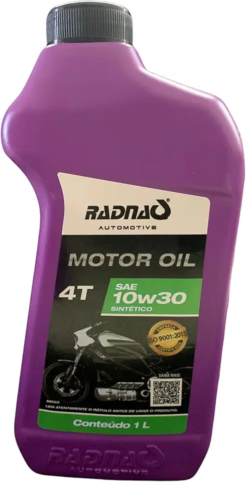 Óleo Radnaq Moto 4T 10W30 Sintético – Alta Performance e Proteção Máxima (1 Litro)