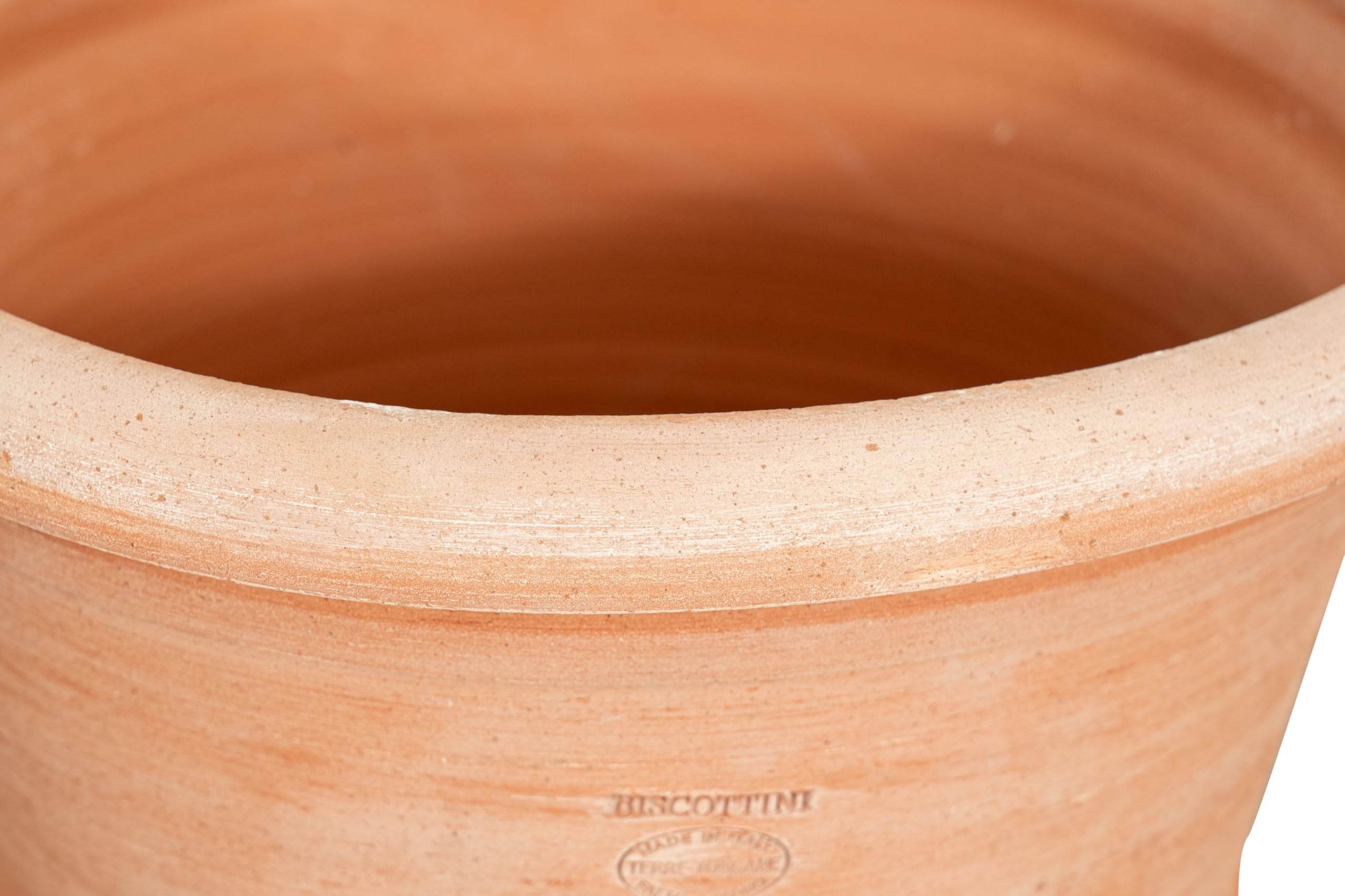 Biscottini Vaso in Terracotta artigianale 40x40x30 cm - Vaso da Esterno e Interno rotondo - Vasi Grandi Made in Italy - Vasi per fiori Esterno - Fioriera per piante Terracotta - Fioriera balcone