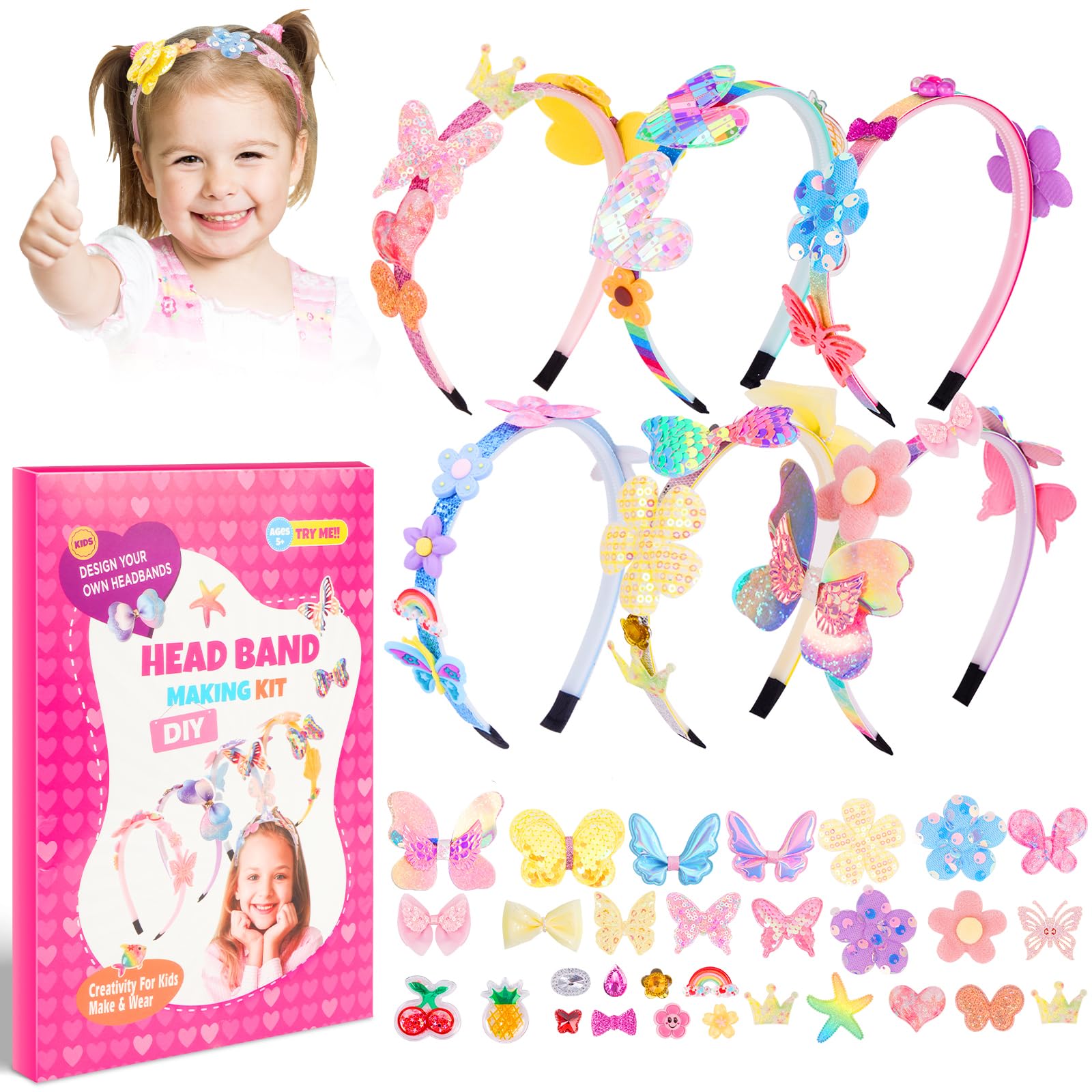 Regalo Niña 4 5 6 7 8 9 10 11 12 Años, DIY Diadema Niña, Juguetes Niña 4-12 años, Kit Manualidades para Niñas, Favores Creativos de Fiesta de Navidad Cumpleaños para Niños
