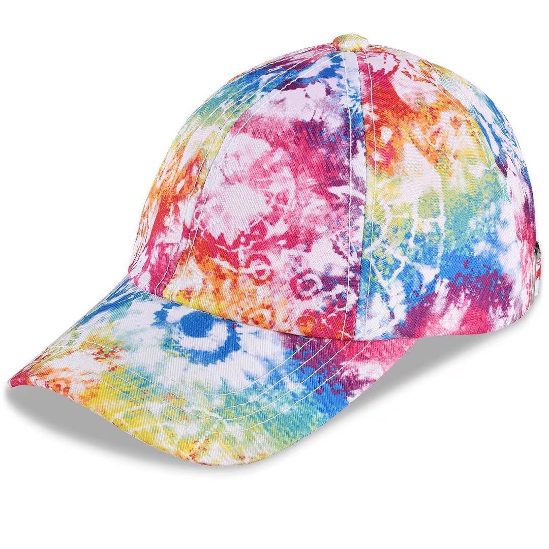 Girls Baseball Cap Sun Hat: Adjustable Tie Dye Baseball Hat for Trucker Hat Beach Hat Kids Outdoor Sports Girls Gift