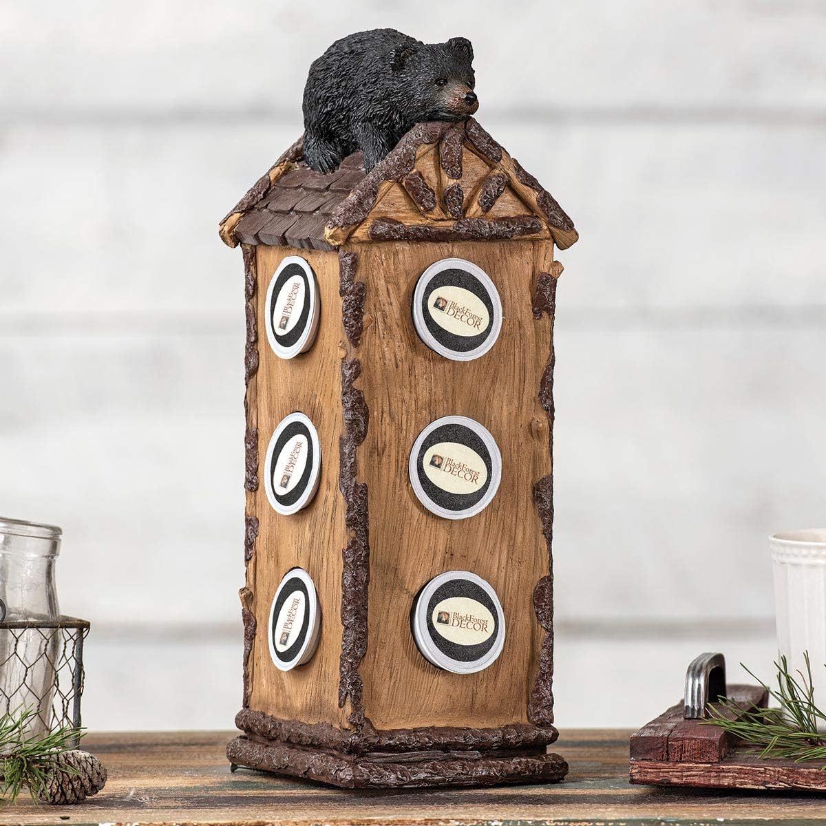 BLACK FOREST DECOR Bear Cabin Coffee Pod Holder