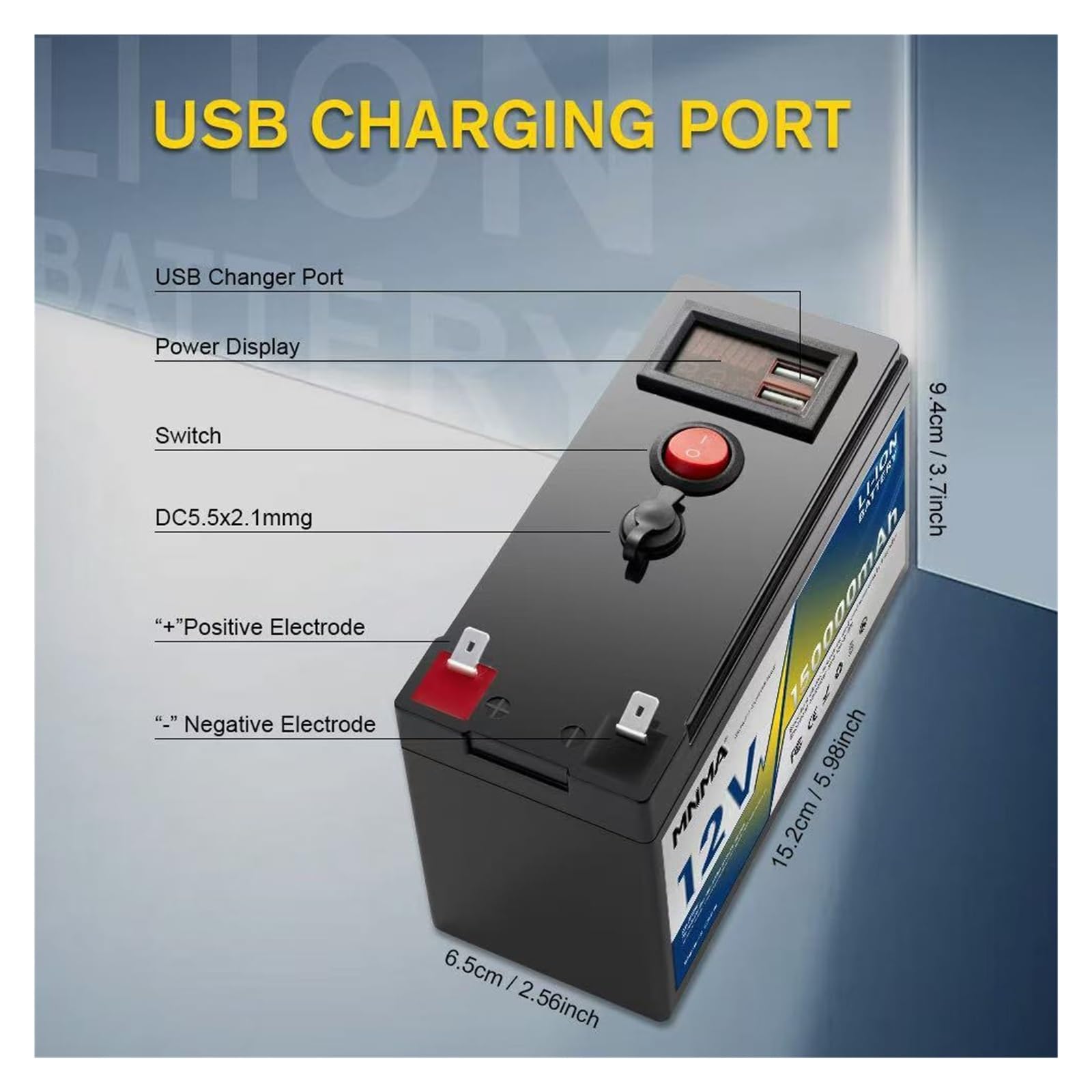 Batteria 12V LiFePO4 ampiamente ricaricabile for alimentazione del pannello solare camper RV(80Ah 1)