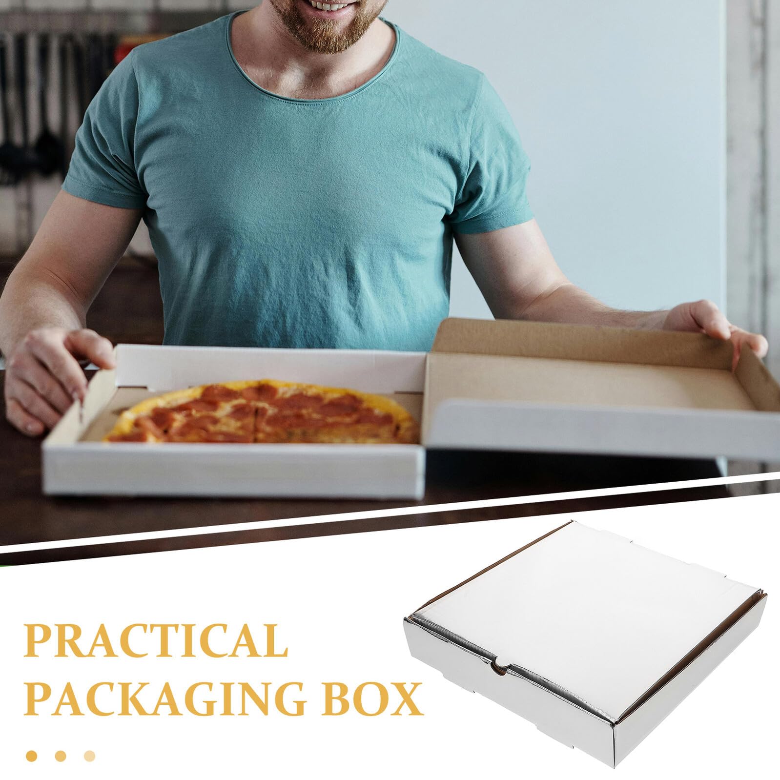 10 Cajas de Pizza de Papel Grueso para Llevar, Fáciles de Transportar, Cajas de Envío para Panaderías y Restaurantes