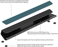 Vista 5 de Portable Laptop Wedge Airflow Cooling Stand, Aluminium Laptops Feet Legs Improved Ergonomics, Stability, and Versatility - Compatible with MacBook