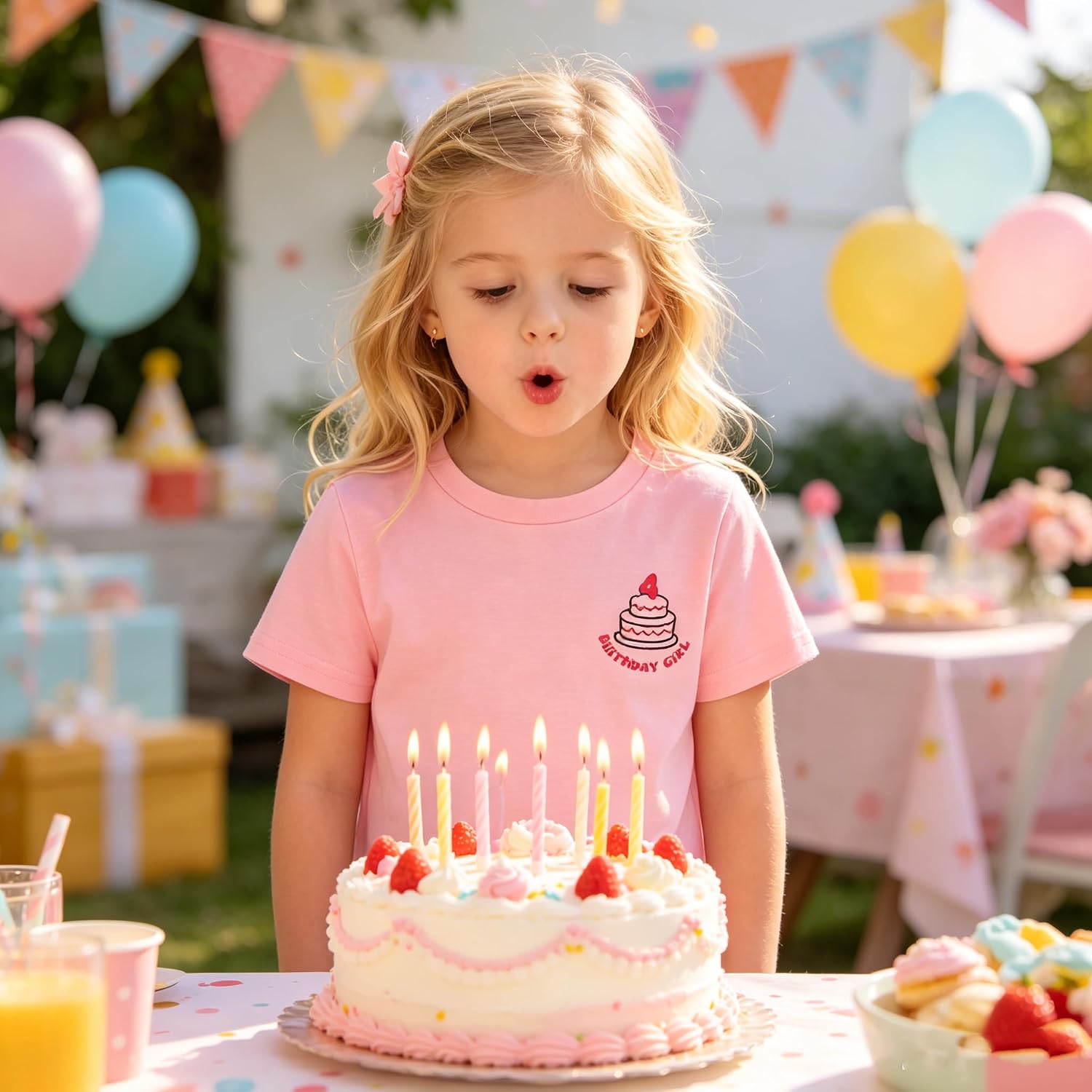 IZYJOY Birthday Girl Shirt Toddler Kid 1st 2nd 3rd 4th 5th 6th 7th 8th Birthday Girl T-Shirt 1-8 Year Old Birthday Outfit Top