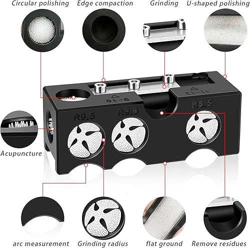 Miniatura 2 de Moldeador de punta de taco de billar 11 en 1, kit de puntas de taco de piscina grandes y pequeñas, moldeador de tacos de piscina