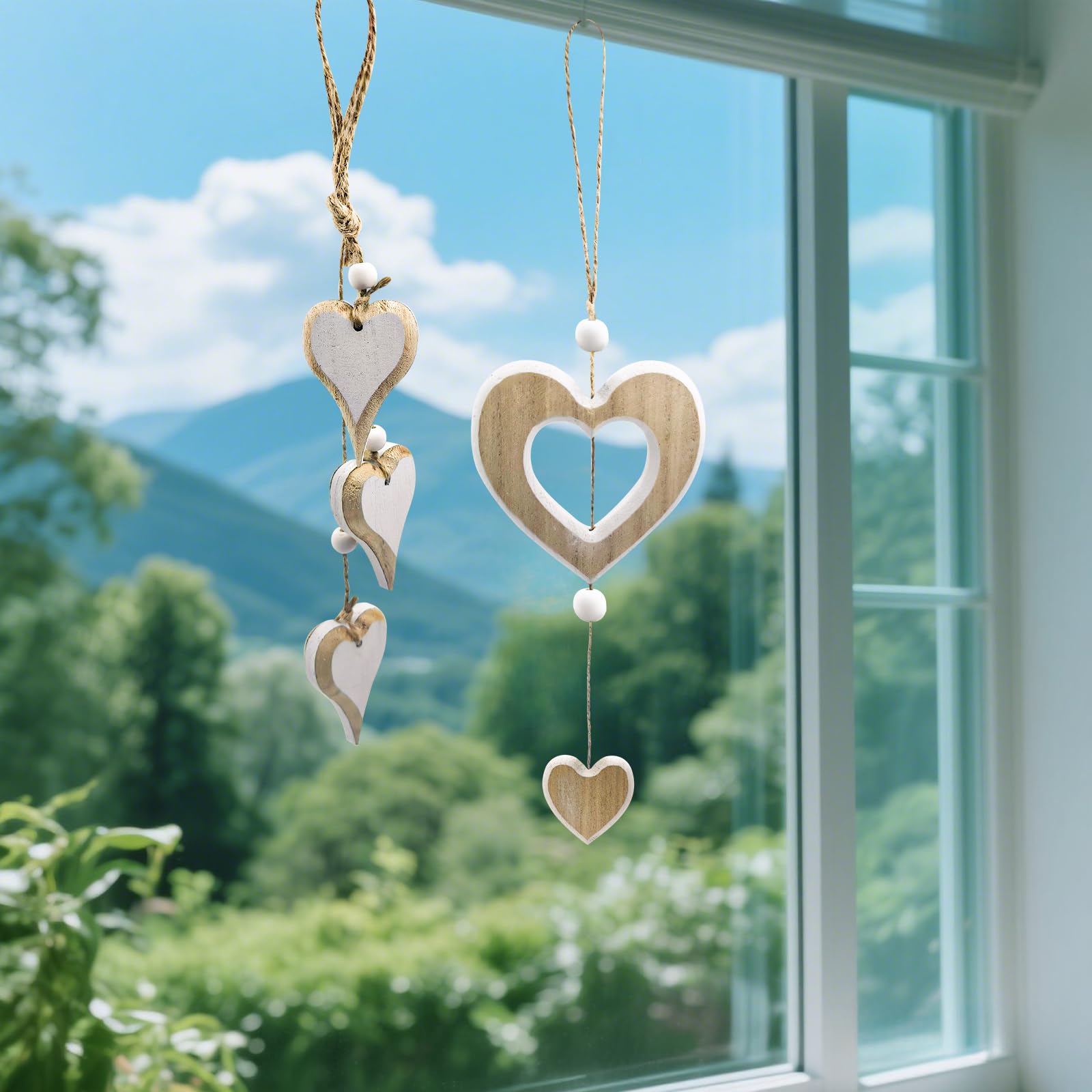 Adorno Colgante De Madera Con Forma De Corazón Adorno M