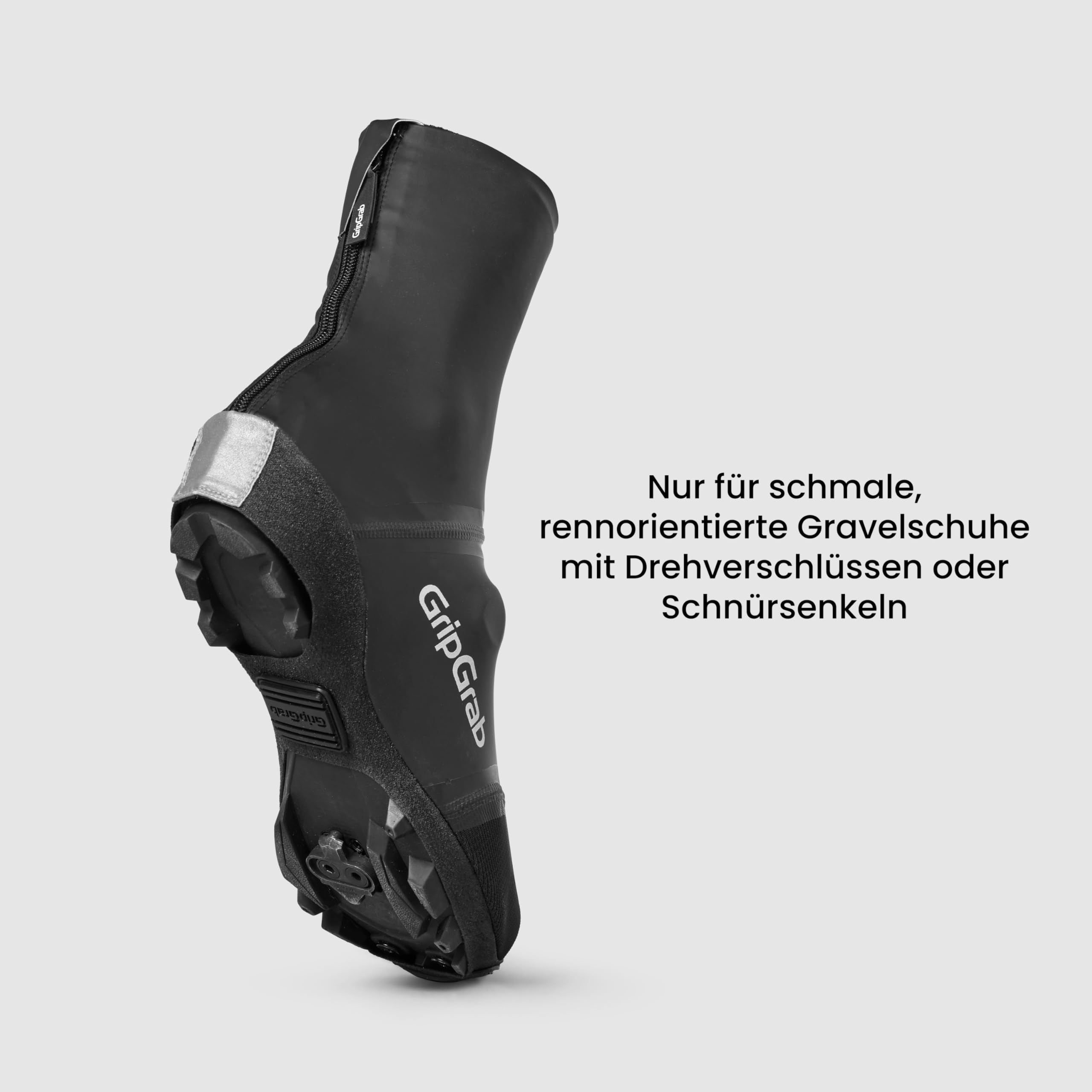 GripGrab PACR wasserdichte Überschuhe Gravel & MTB Schuhüberzieher Aero Fit | Aerodynamischer Second-Skin-Fit, winddicht - für schmale rennorientierte Gravel-Schuhe - Verschleißverstärkungen