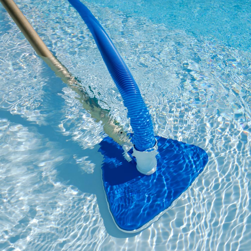 acquaverde | Tubo per Piscina con Manicotti, Galleggiante, Flessibile e Sezionabile, Ideale per Pulizia, Aspirazione, Skimmer e Pompe Filtranti - Blu (12 metri, ø 38 mm)
