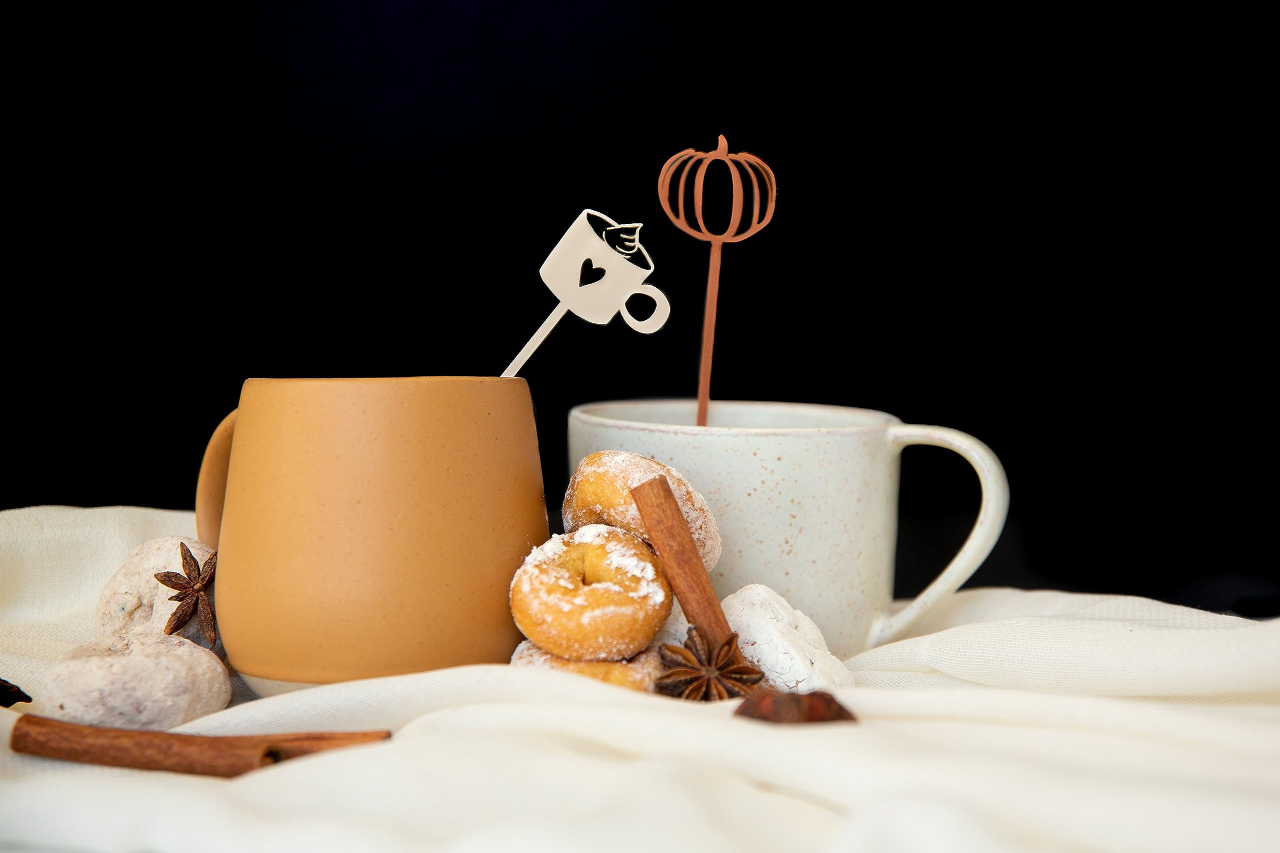 The Cotton & Canvas Co. Hello Pumpkin Fall Collection Drink Stirrers, Cocktail Sticks, Stir Sticks, Thankgiving Party Décor, Friendsgiving, Set of 12