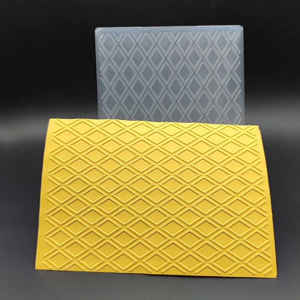 Plastic Embossing Folder A6 Size Diamond Pattern Paper Crafts Plastic Textured Impressions for Card Making Scrapbooking