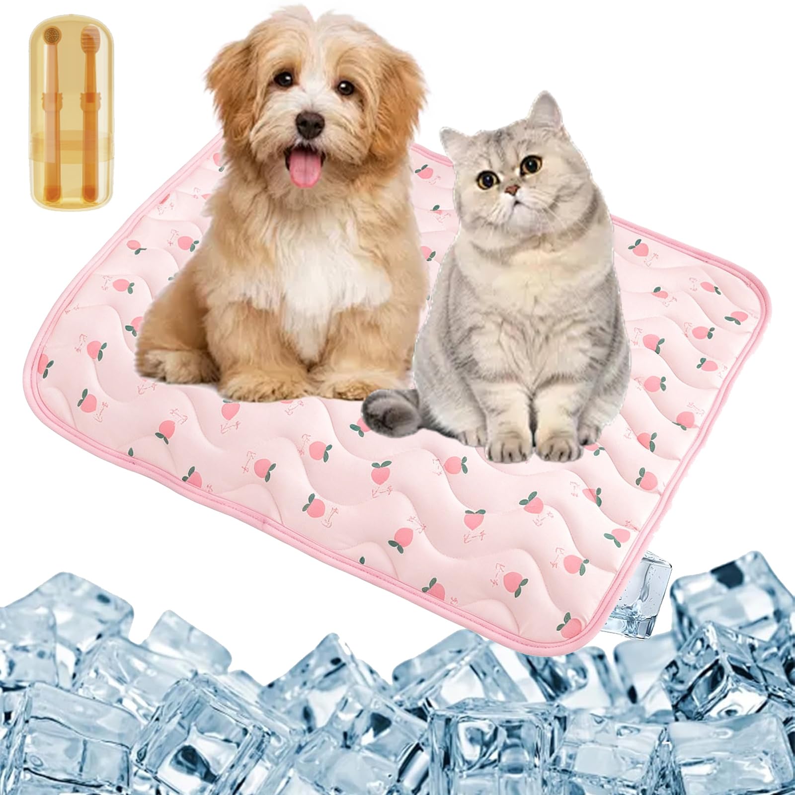 Dog Cooling Mat, 2026 New Summer Cooling Mat for Dogs, Non-Toxic Gel Self Cooling Pads, Scratch-Resistant Pet Cool Bed, for Medium Dogs Cats Puppy, Keeps Pets Comfortable in Hot (Pink, XS-40 * 30cm)