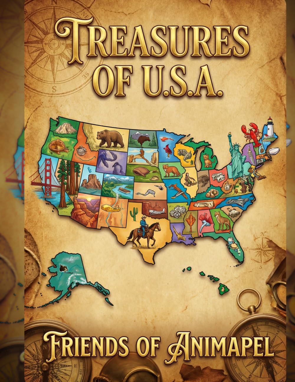 Animapel USA Adventure Coloring Book for Kids: A Fun A–Z Journey Through All 50 States | Educational Travel Activity Book for Kids Ages 4–8 | Learn ... Paper Adventures: Coloring the World)