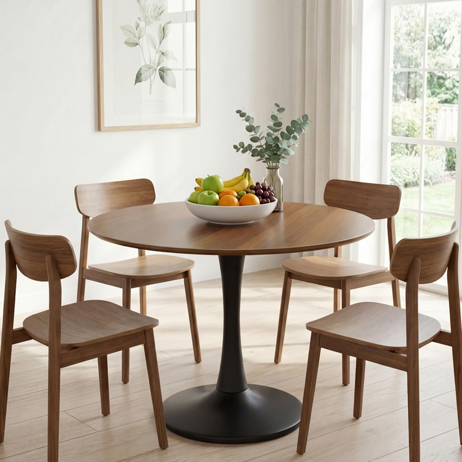 Tavolo da pranzo allungabile rotondo, 100-140 cm, tavolo da cucina con robusta base in metallo, tavolo da pranzo allungabile ovale, per 4-8 persone, tavolino rotondo per cucina, soggiorno, sala da