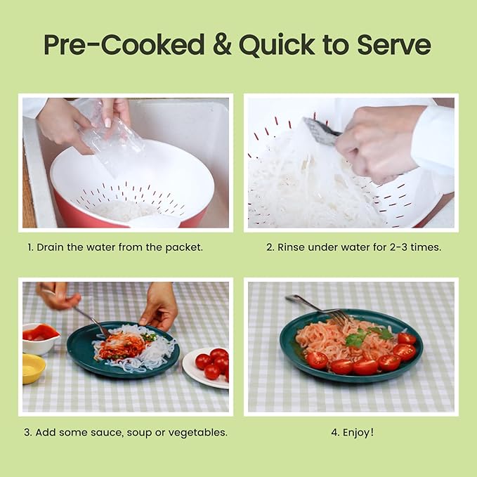 Fideos Shirataki Hethstia Angel Hair y Alto en Proteína (26g) 16 Packs miniatura 9