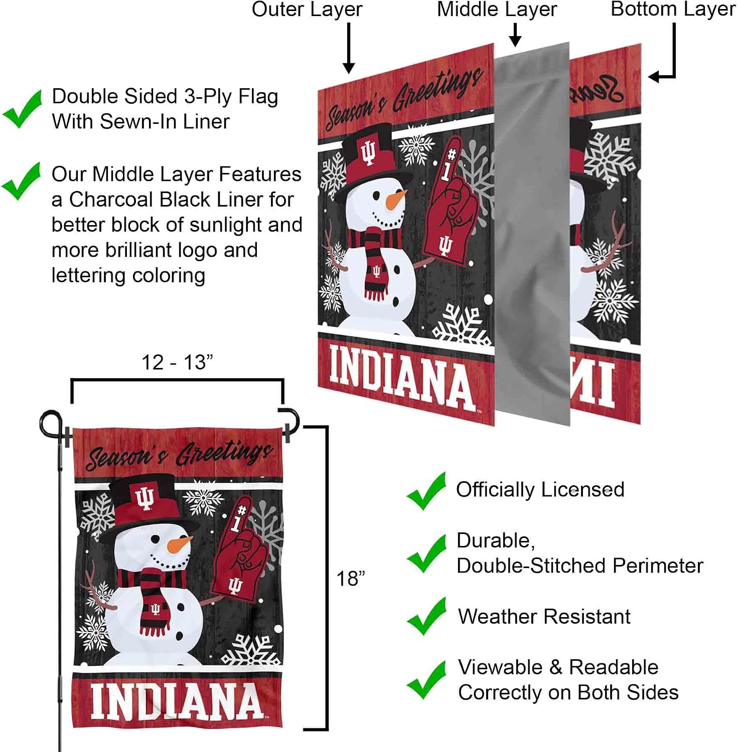 Indiana Hoosiers Holiday Winter Snow Garden Banner Flag