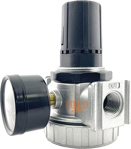 Miniatura 5 de Regulador de presión de aire comprimido en línea NPT MID FLOW de 38" para compresor de aire, 7 a 150 PSI ajustable