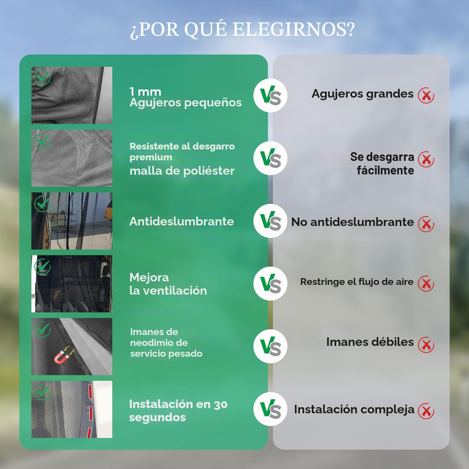 Mosquitera magnética universal para puerta lateral para Mercedes Sprinter, Opel Movano, Fiat Ducato, cierre magnético en los bordes y en el medio, 180 x 150 cm