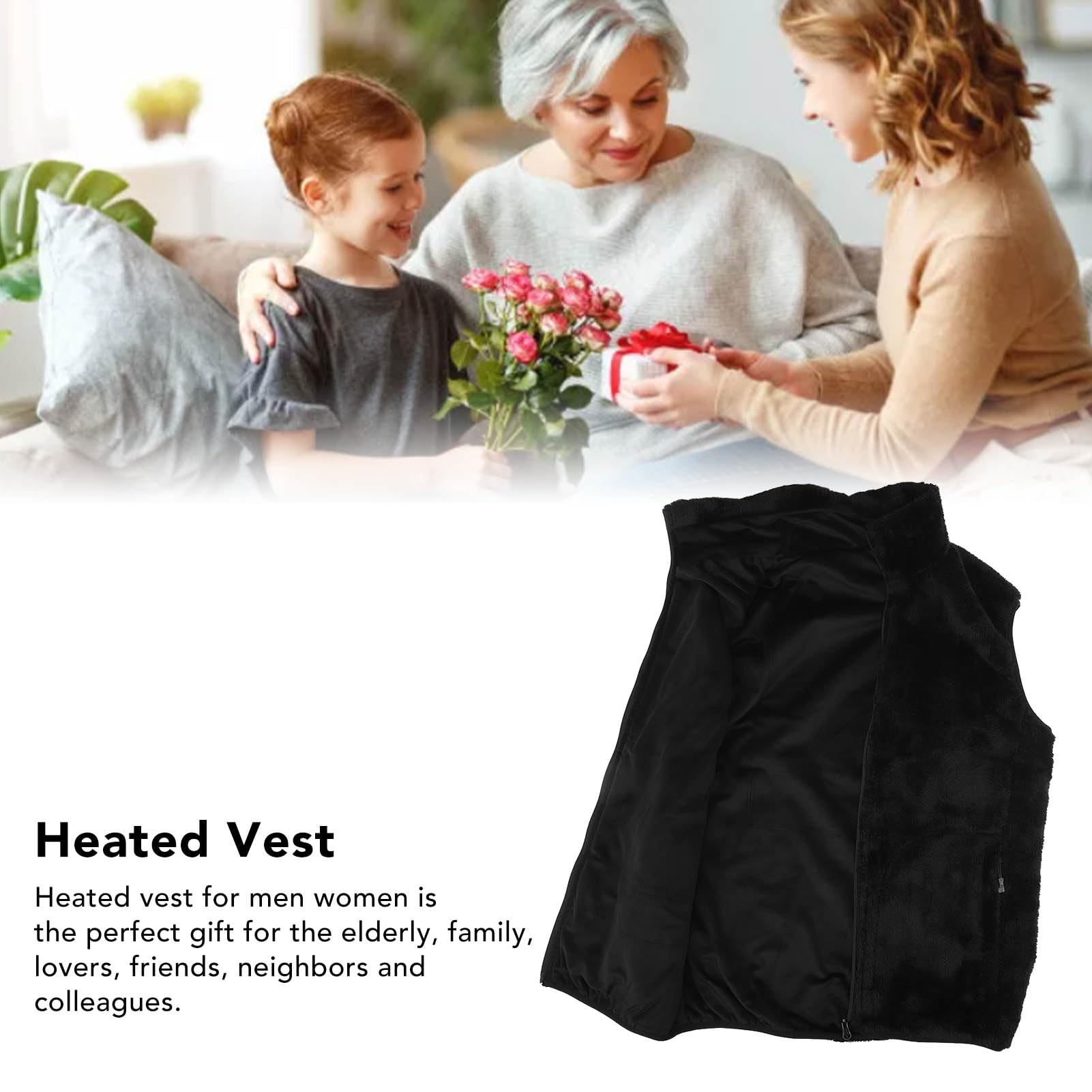 Gilet giacca riscaldata elettrica USB con 9 zone di riscaldamento Gilet riscaldato intelligente a doppio controllo per uomo donna Inverno attività all'aperto materiale in fibra di poliestere
