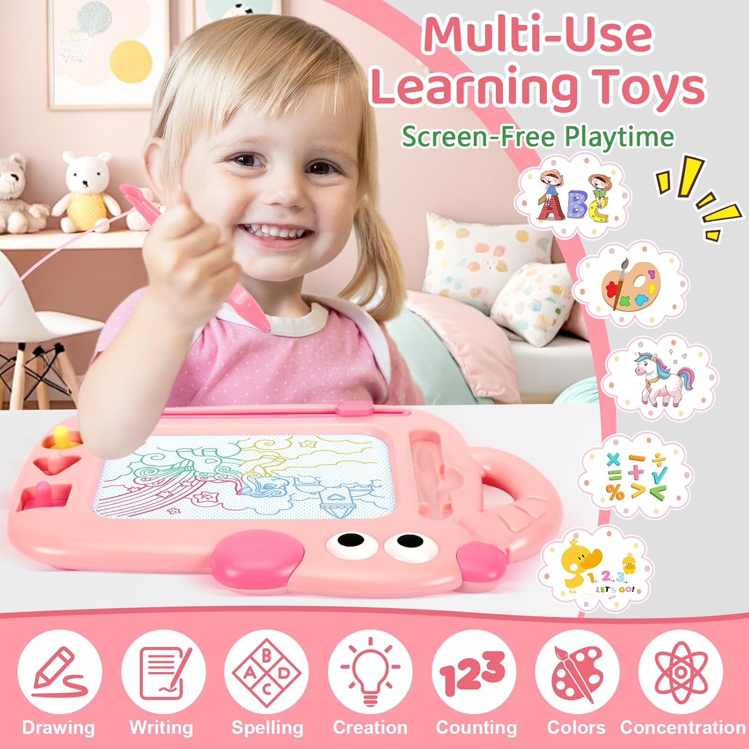 Toddler Girl Toys Age 1-2, Magnetic Drawing Board, Jamaica Ubuy