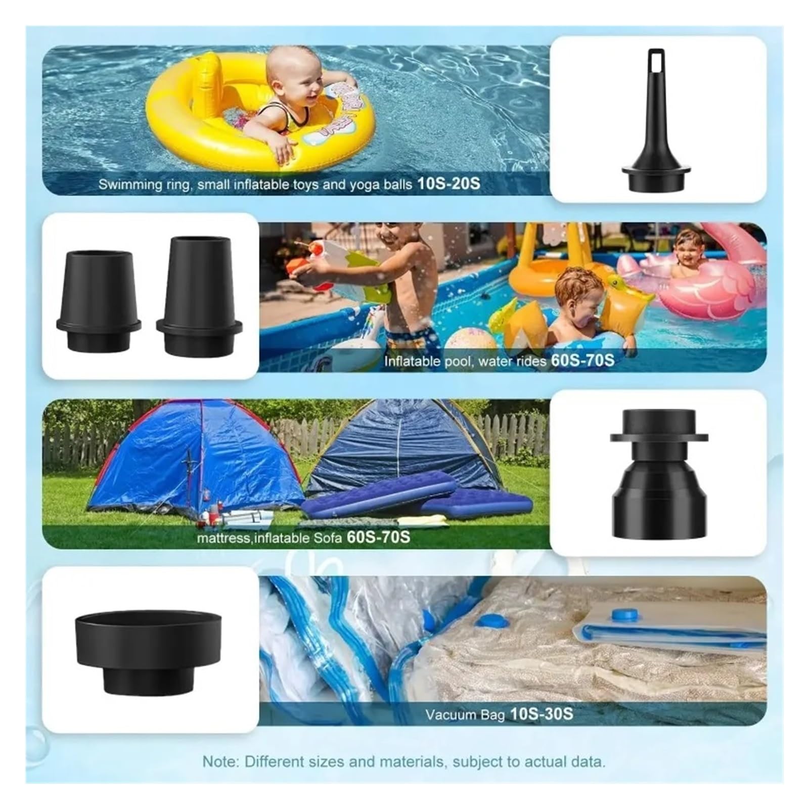 Mini Compressore D'aria Wireless, Pompa Elettrica Portatile, Di Gonfiaggio/sgonfiaggio Rapido Con Luce LED For Divano, Materasso, Salvagente Inflazione Rapida