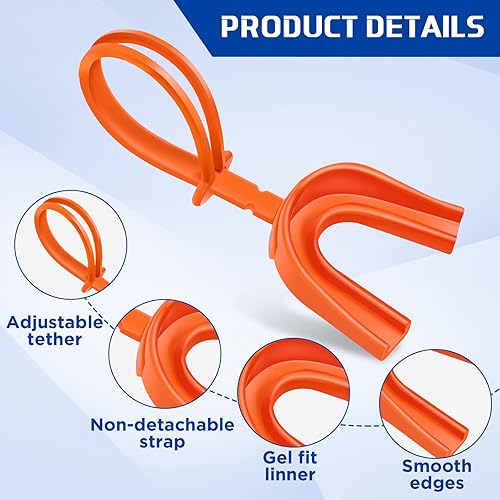 Miniatura 4 de Dunzy 20 protectores bucales de fútbol con correa para deportes a granel, protector bucal de fútbol a granel, protector bucal para lucha libre,