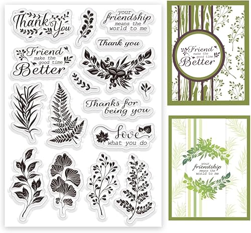 Miniatura 10 de INFUNLY Sellos transparentes de flores de pájaros retro para hacer tarjetas, insectos y sellos de texto, sellos de silicona transparente, sello de