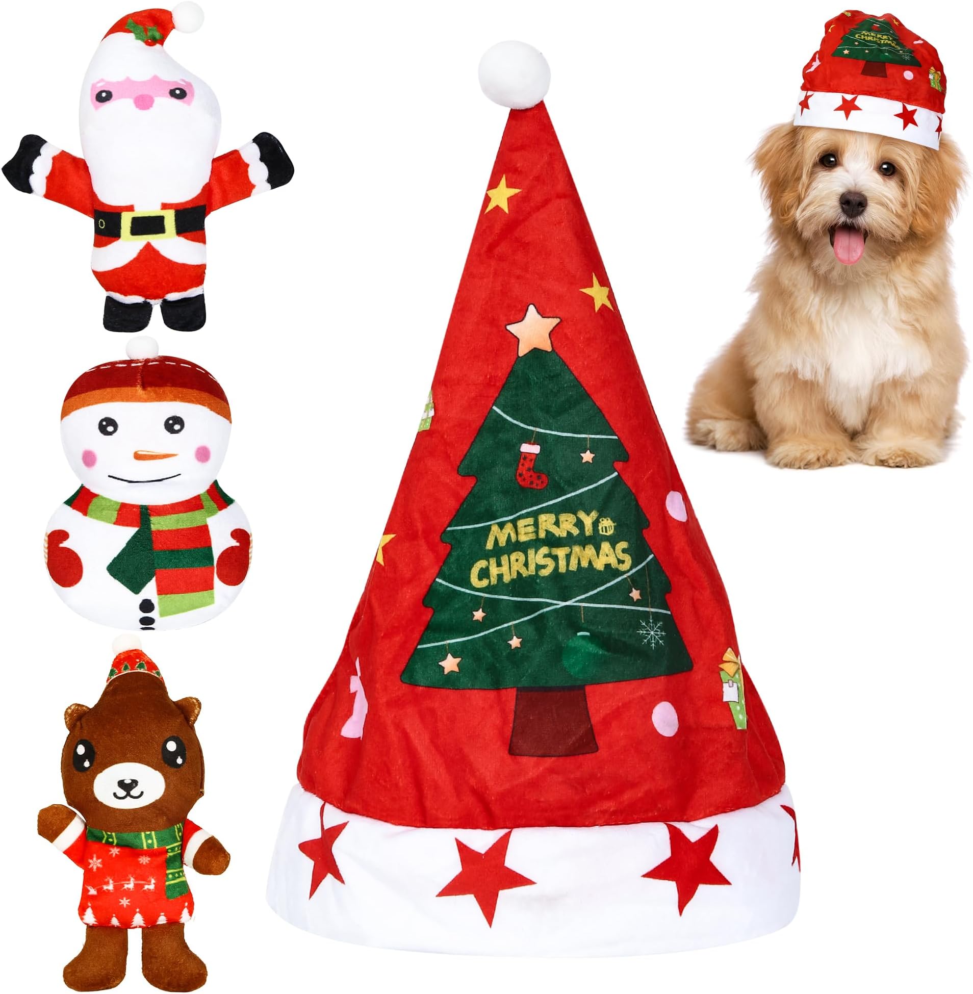 SCHITEC Squeaky Dog Toys, Crinkle Plush Water Bottle Toy with No Stuffing Body