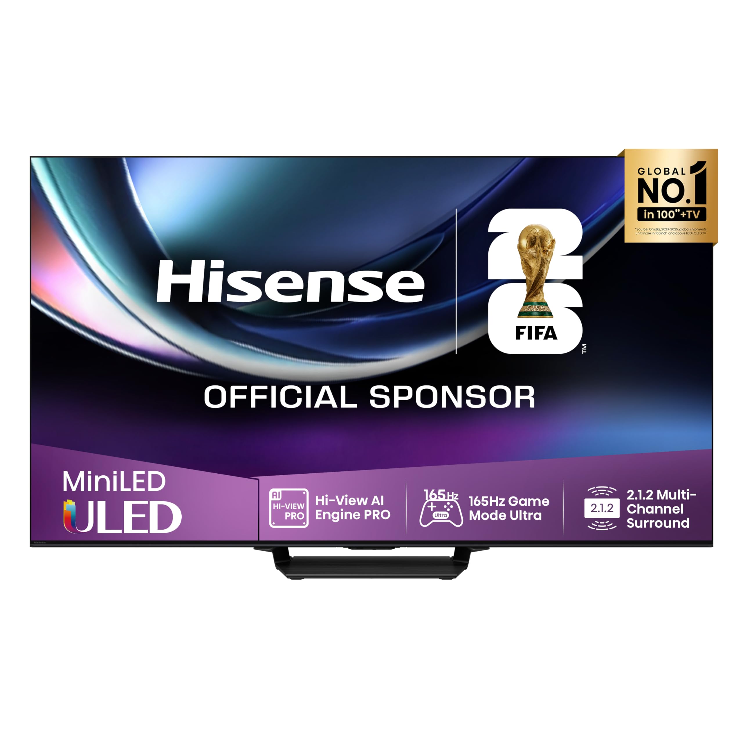 Hisense Smart TV MiniLED 85" 4K 85U7Q PRO, Smart TV VIDAA con 1000+APP, Dolby Vision IQ, HDR 10+ Adaptive, 165Hz Game Mode Ultra, Dolby Atmos 2.1.2 con Subwoofer