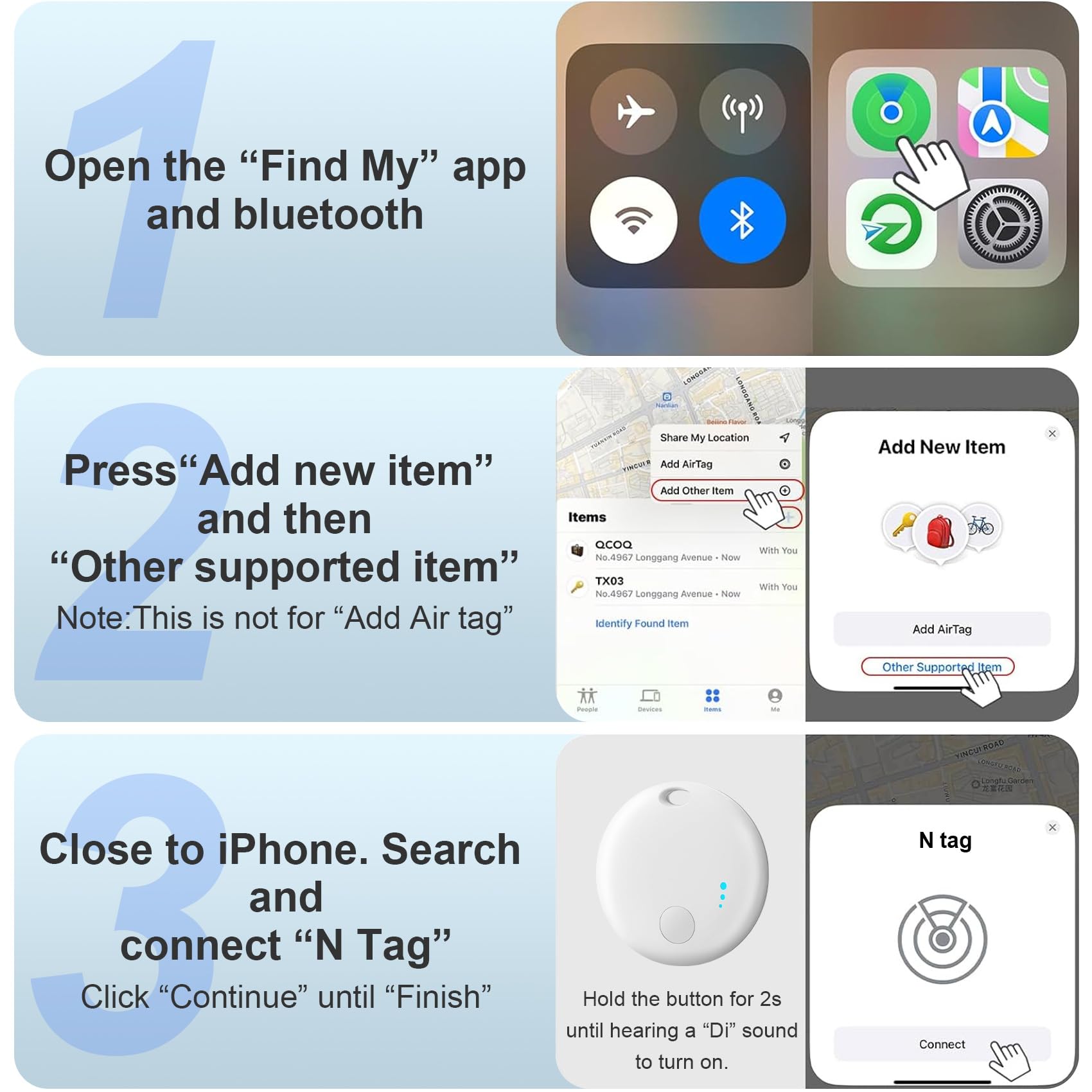 Tracker Smart,lokalizator kluczy, 4 szt., Bluetooth Tracker kompatybilny z Apple Wo jest? Aplikacja (tylko iOS) Znajdź i miej swoje rzeczy w zasięgu wzroku: klucze (Biały)