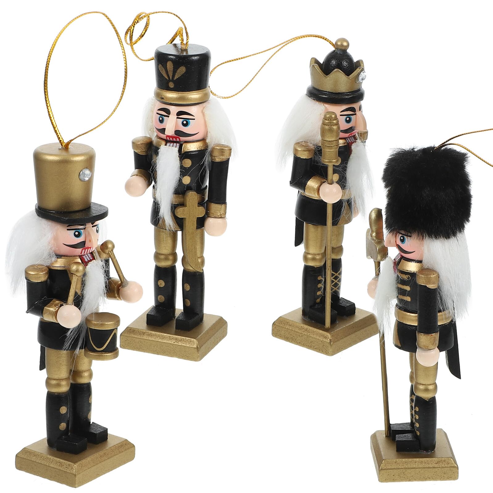 Figurines en bois cadeau de Noël artisanal de 13 cm avec strass