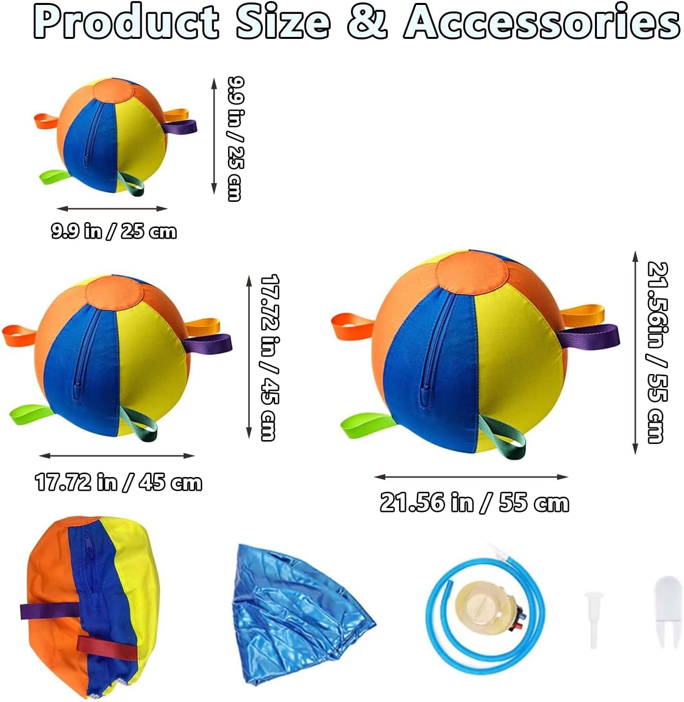 2026 New Dog Herding Ball,Calming Big Ball for Dogs,Herding Ball for Dogs,Durable Giant Inflatable Balls with Thickened Fabric Triple Stitched & Handle Cover for Play & Exercise Dog(18 Inch)