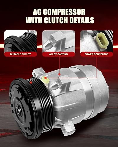 Miniatura 2 de Compresor con embrague apto para 1998-2003 para Chev-rolet Mo-nte Carlo 1998-1999 para Chev-rolet Lu-mina 1997-2003 para Pont-iac Gr-and Prix,