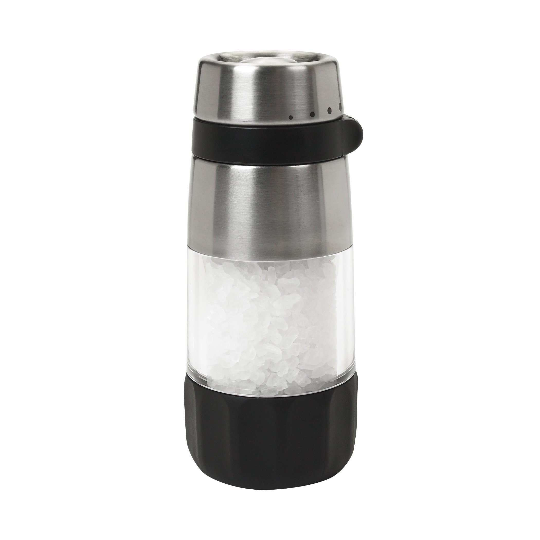 OXO Good Grips Clear/Silver Plastic/Stainless Steel 2-in-1 Salt