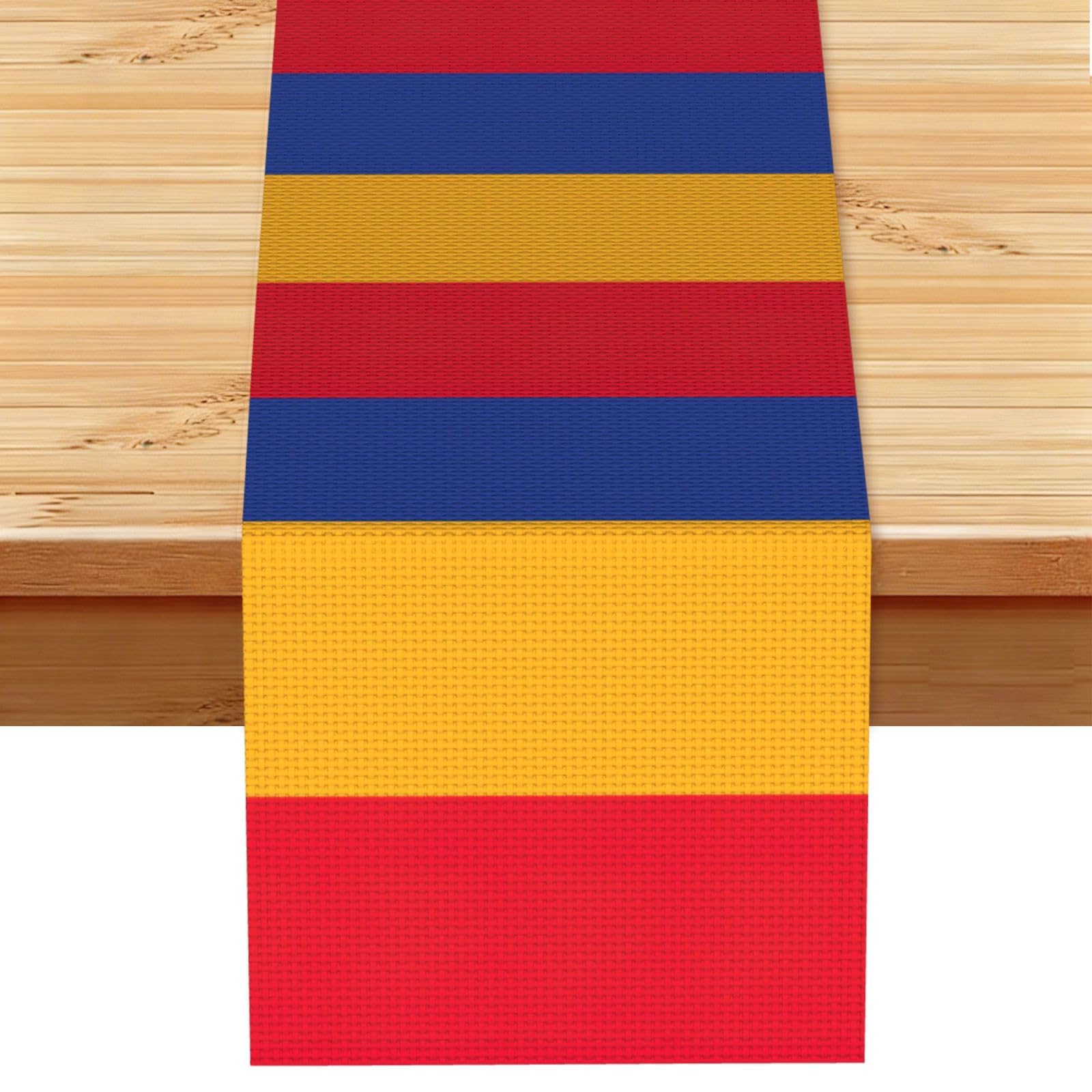 Flag of Armenia Printed Dining Table Runner 13x72 Inch, Non-Fading Decor for Kitchen Dresser Fireplace Mantel
