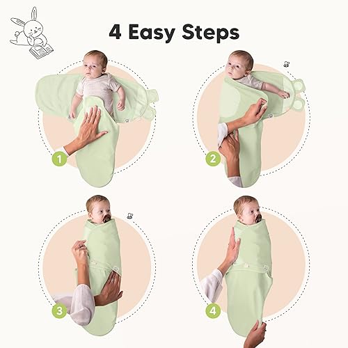 Vista 202 de Paquete de 3 mantas orgánicas para dormir para bebé, para recién nacido, envolturas ergonómicas para bebés de 0 a 3 meses, sacos para dormir, Abc