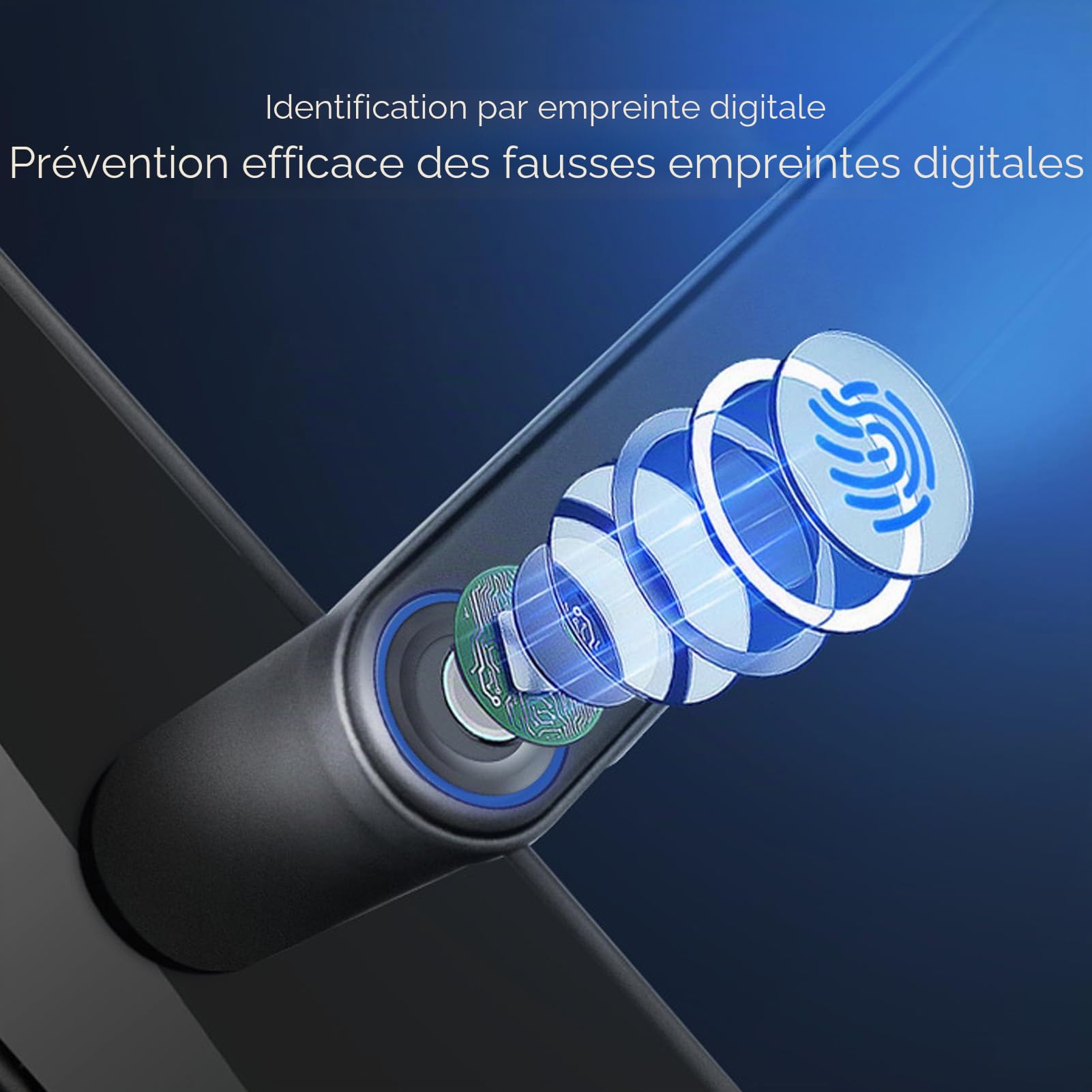 Serrure de Porte D'entrée sans clé, Serrure Intelligente de Porte Digitales Mot de Passe Carte IC clé Antivol APP Contrôle Serrure D'entrée pour la sécurité à Domicile