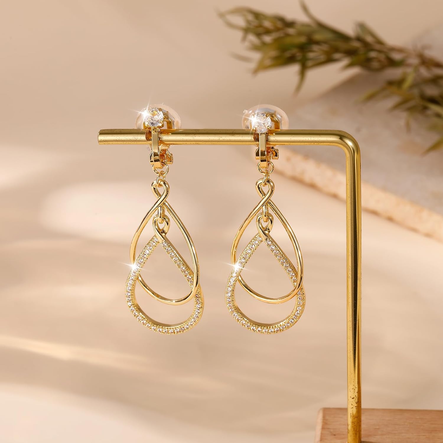 Clip on Earrings for Women Statement Drop Dangle Earrings for Women Jewelry Hypoallergenic Trendy 14K Gold/Silver Plated Earring Non Pierced Earring Jewelry Gifts Wedding Party Fashion Trendy Jewelry Gifts - Image 5