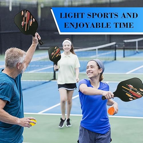 Miniatura 7 de Juego de 2 palas de pickleball con 4 bolas, una bolsa ligera, pala de pickleball de fibra de vidrio, raquetas y pelotas de pickleball para hombres,