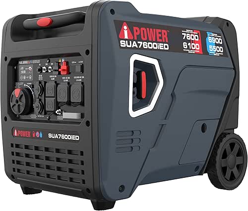 A-iPower 7600W Dual Fuel Quiet Portable Inverter Generator, Electric Start