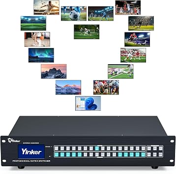 16x16 HDMI Matrix Switcher, 4K@30Hz, 2U Rack, 6 Control Methods Web/App/Remote/RS232/LAN/Panel, Matrix/Splitter/Mixed Modes, 3.5mm Audio De-embed, EDID, 16 Scenes, Power-Off Memory