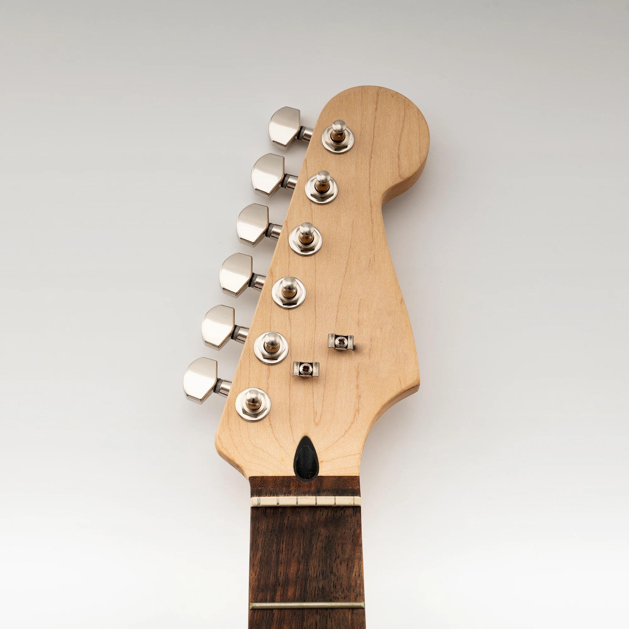 Durable Guitarra Clavijas De Afinación 6 Clavijas De Máquina Completamente Selladas 2 Pines Con Relación 15:1 En Línea Clavijas Afinación Llaves Para Guitarra Eléctrica(Nickel)