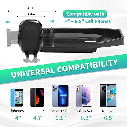 Miniatura 3 de Soporte de teléfono para tablero de montaje múltiple con barra de metal para Dodge RAM 2018-2023 (para pantalla de 8.4 pulgadas), bandeja de