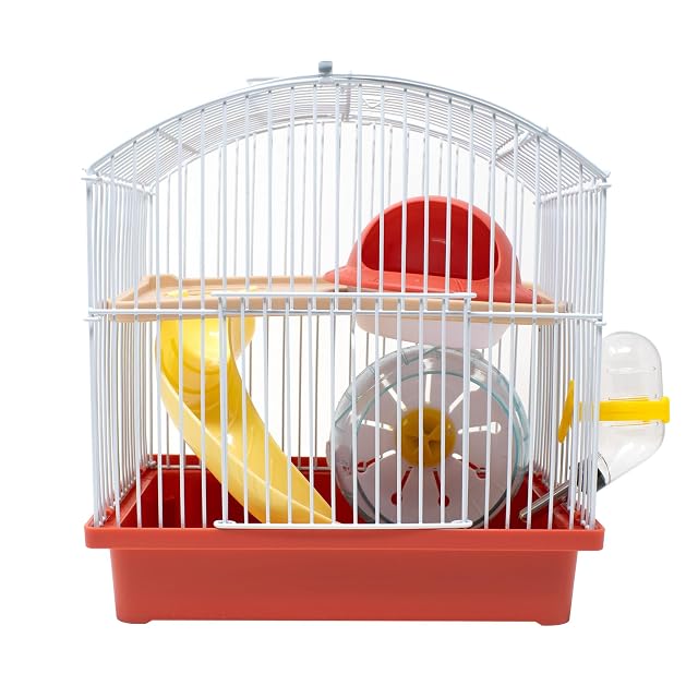 Foto 2 de 8 de ICA Jaula Play Garden Metálica Grande Modelo Curvo para Hámsters y Pequeños Roedores, 27x20x25.8 cm
