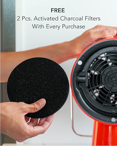 Miniatura 9 de Wired  Limpiador de aire de cocina portátil con campana extractora con 5 filtros de aire de carbón activado y 1 filtro de aceite de acero inoxidable