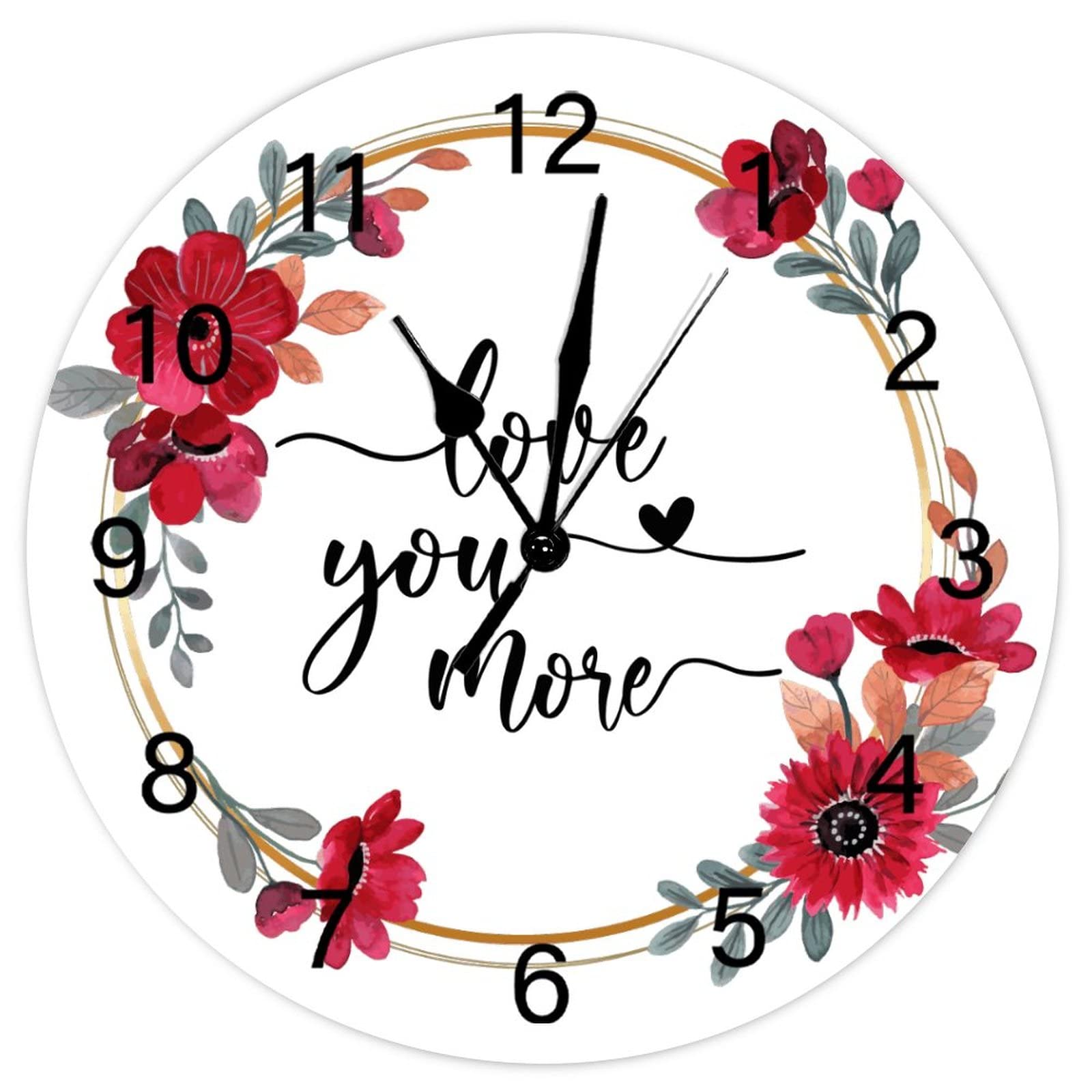 Horloge murale sans tic-tac rustique pour bureau et cuisine