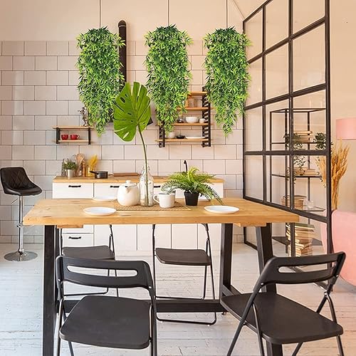 Miniatura 5 de Toprooms Plantas falsas colgantes, 2 piezas de hojas de eucalipto sintéticas, plantas de vid vegetales, plantas de hiedra falsa, decoración de