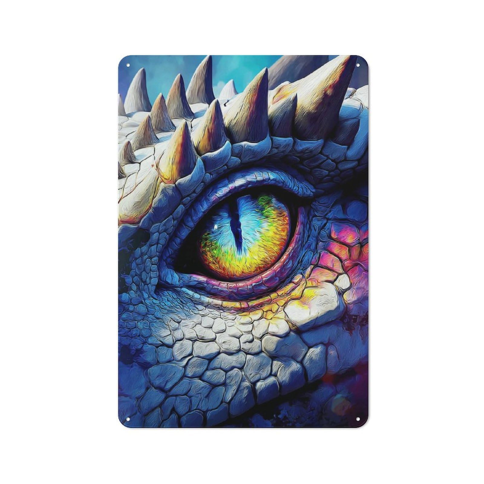 Junmoney Dragon Eye Mystic Gaze Rustic Tin Sign 30X20cm For Lounge Or Reading Corner, For Vintage Wall Decor Fans, For Garage And Workshop Walls